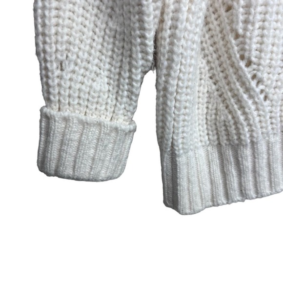Massimo Dutti Open Knit Sweater Mock Neck S Ivory - Picture 4 of 8